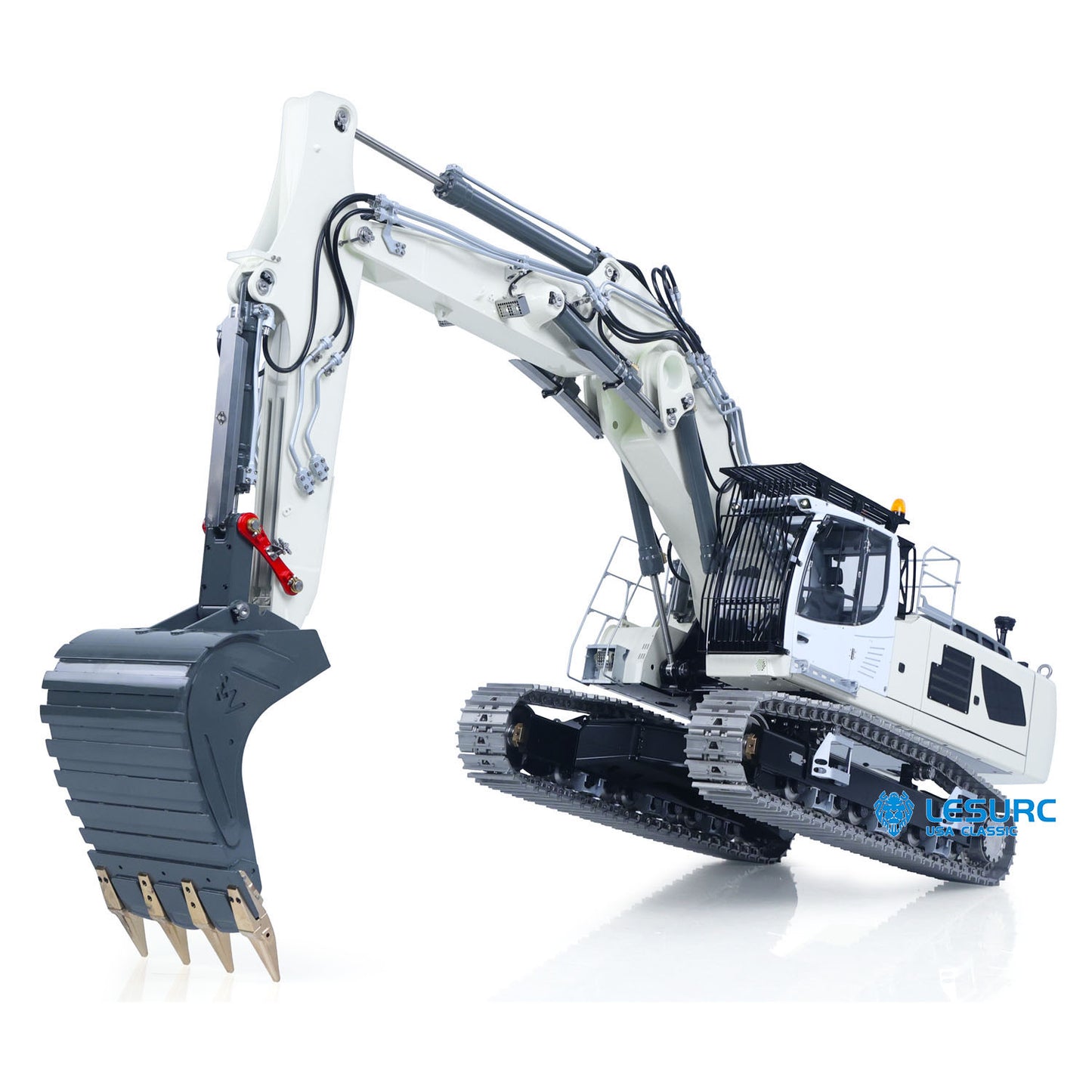 LESU LR956 1/14 Metal RC Hydraulic Excavator B0040 RTR Dual Pump Digger with FlySky PL18EV Lite Radio Controller Light System Quick Release Coupler