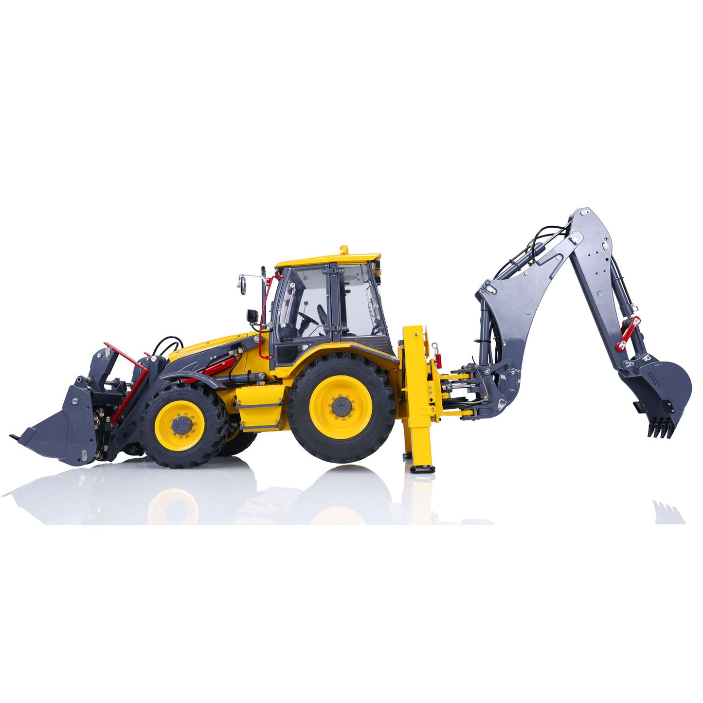 LESU 1/14 RC Backhoe Loader Metal Hydraulic AOUE BL71 2 in 1 Electric Excavator PL18EVLite Radio System Hydraulic Support Leg Rotating Light Sound