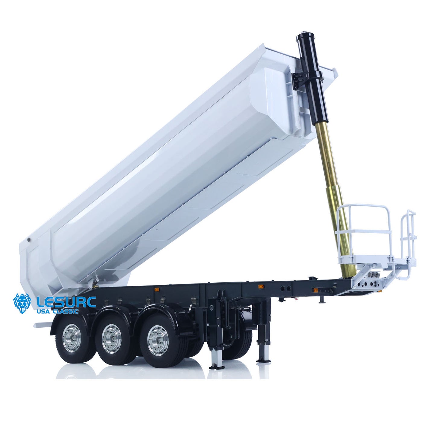 LESU A0069 1/14 Metal RC Trailer with Electric Legs Taillight Clearance Lamp for RC Tractor Truck Construction Vehicle Enthusiast