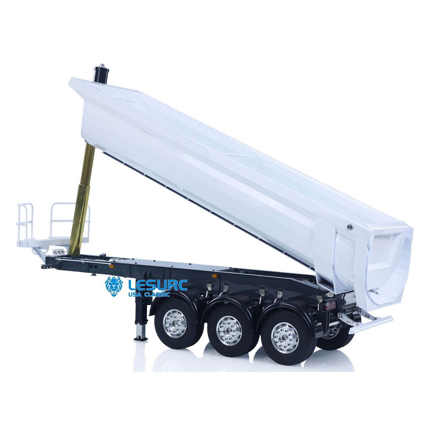 LESU A0069 1/14 Metal RC Trailer with Electric Legs Taillight Clearance Lamp for RC Tractor Truck Construction Vehicle Enthusiast