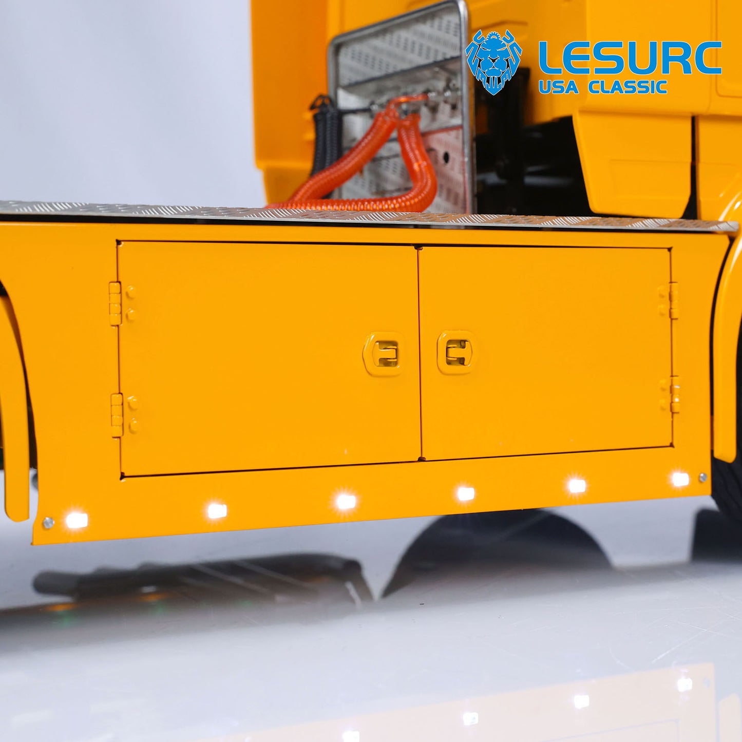 LESU 4X4 Metal Chassis 1/14 Scale RC Tractor Truck DIY Customized for R730 Cars Model Light System Battery Charger