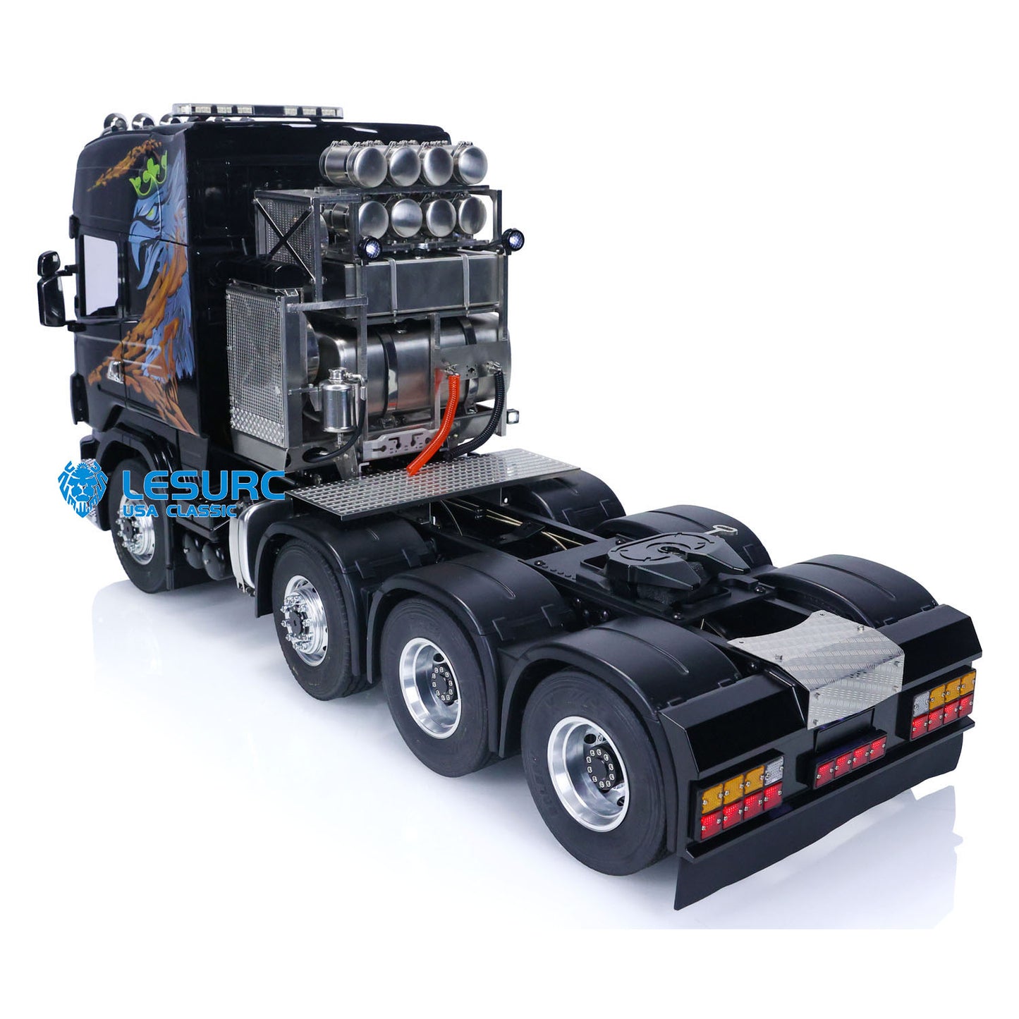 In Stock LESU 1/14 8*8 RC Tractor Truck Car Model Painted Assembled Metal Chassis W/ Light Sound System ESC Cabin Set Servo Motor Stickers