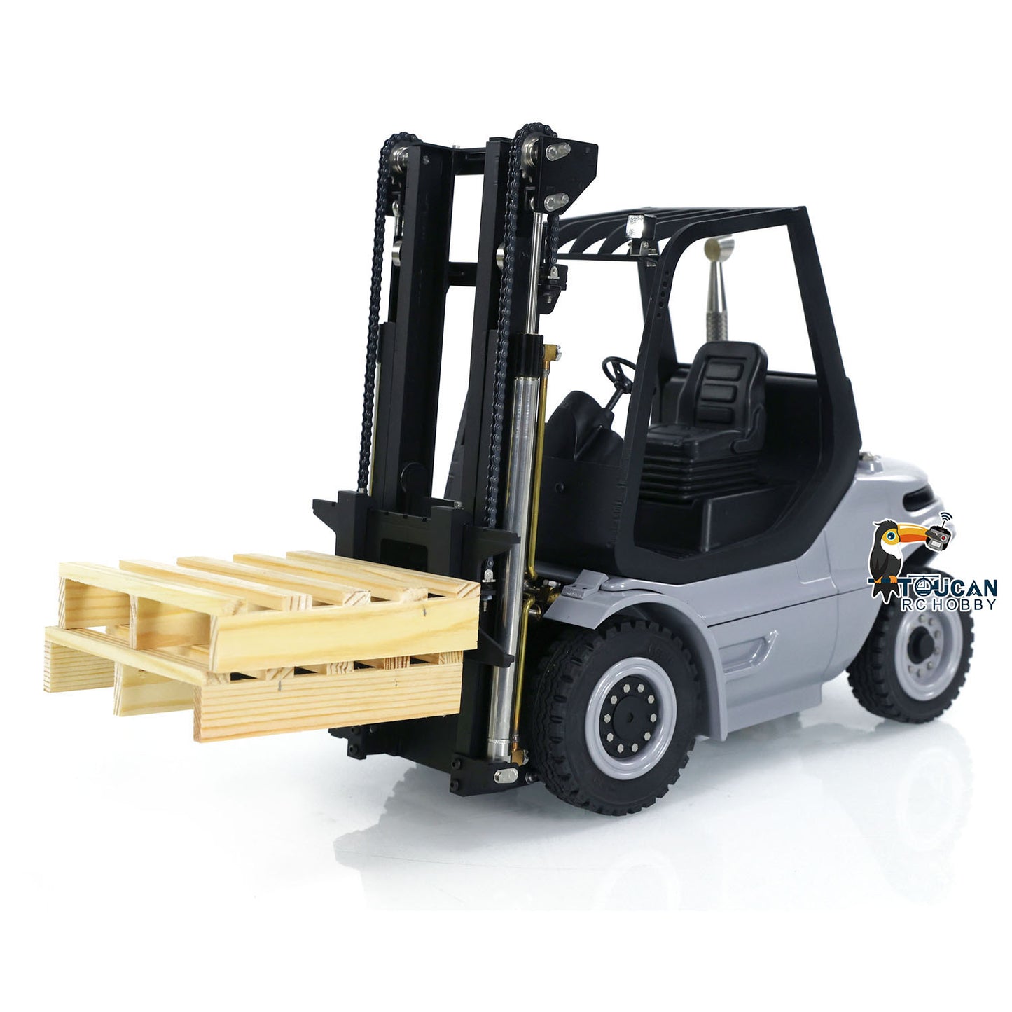 1:14 LESU RC Hydraulic Forklift Metal Remote Control Fork Lift Truck Model I6S Remote Control Driver