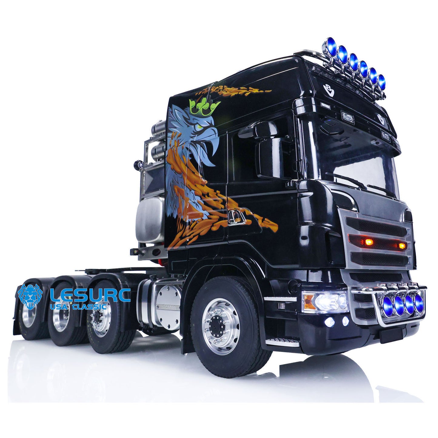 In Stock LESU 1/14 8*8 RC Tractor Truck Car Model Painted Assembled Metal Chassis W/ Light Sound System ESC Cabin Set Servo Motor Stickers