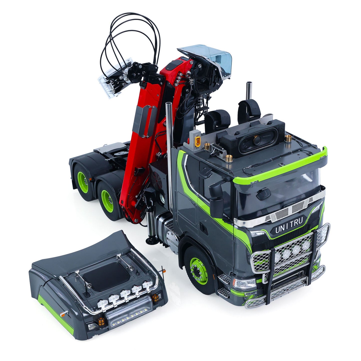 IN STOCK Toucan DIY 6X6 Metal Chassis 1/14 RC Tractor Truck 770S Hydraulic Crane Logging Trailer Emulated Vehicle Model PL18EVLite Radio Smoke