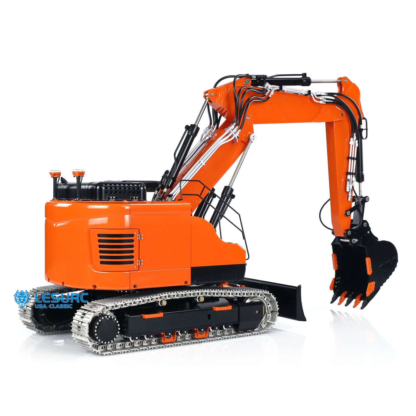 LESU Aoue ET26L 1/14 Metal RC Excavator B0012 RTR Hydraulic Short Tail Tracked Digger Simulated GPS Light System FlySky PL18EV Controller for Backyard Fun