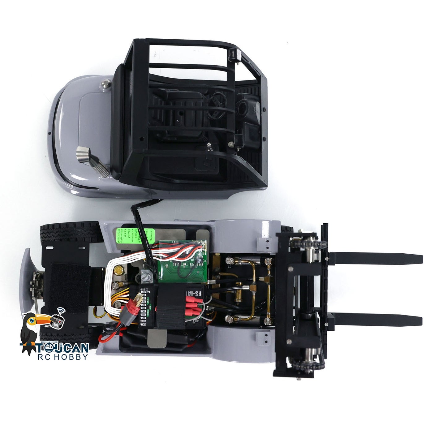 1:14 LESU RC Hydraulic Forklift Metal Remote Control Fork Lift Truck Model I6S Remote Control Driver