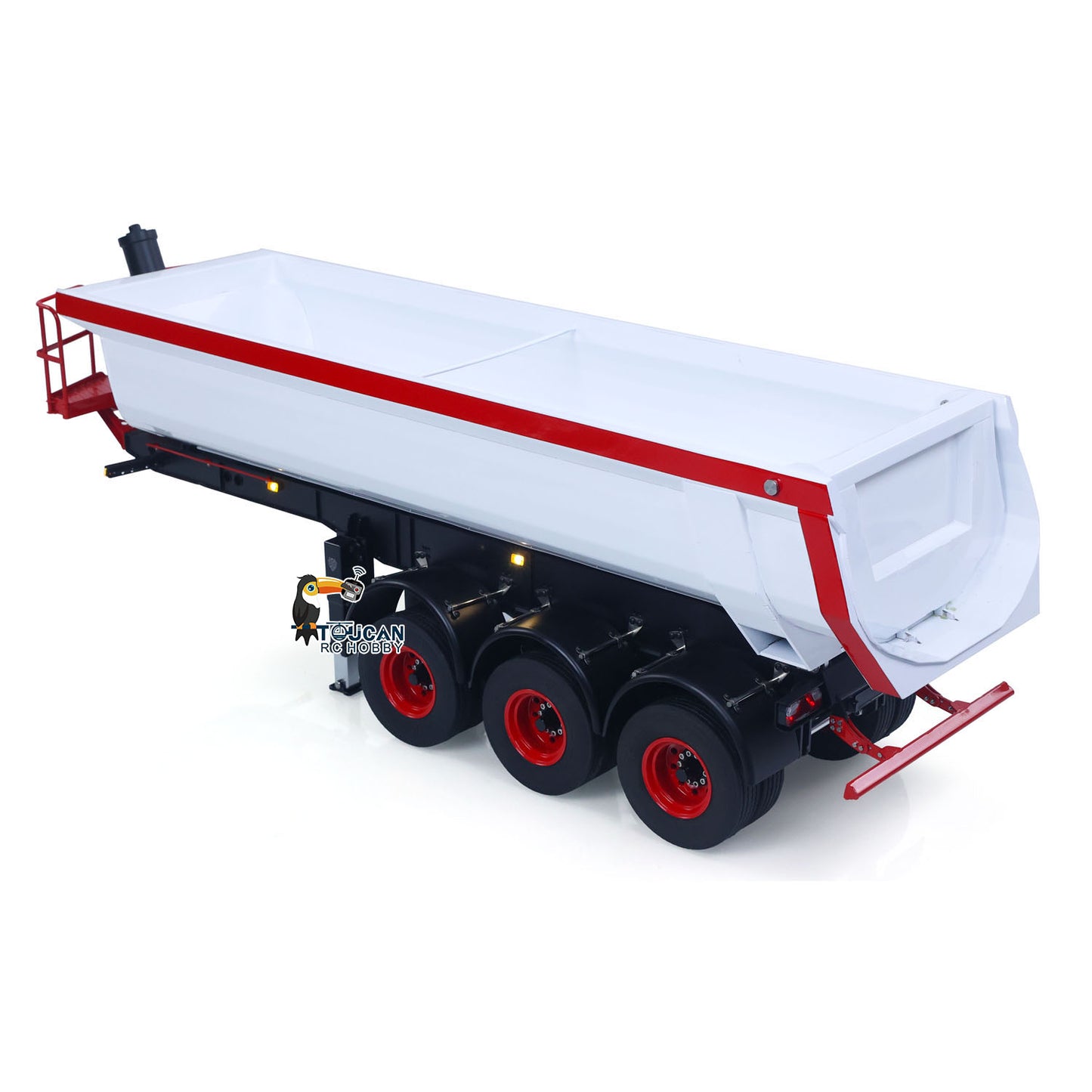 Metal LESU 3 Axles 1/14 Hydraulic Dump Trailer Model for RC Tractor Truck DIY TAMIYA With A0045 U-Bucket Electric Lifting Legs