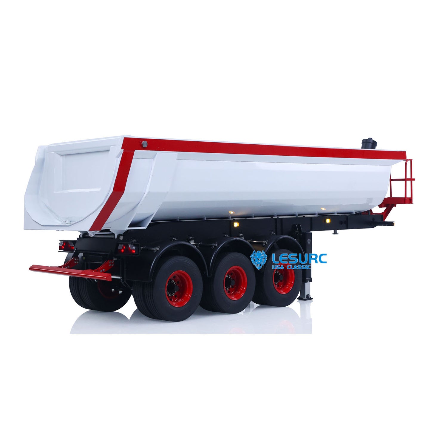 LESU A0045 1/14 Metal Hydraulic RC Semi Dump Trailer Model with Electric Legs for RC Tractor Truck Construction Model Enthusiast