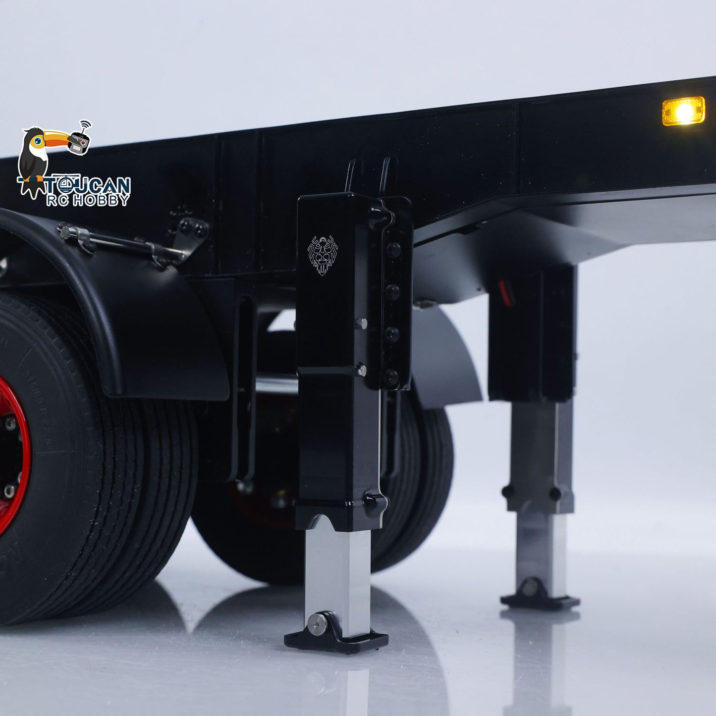 Metal LESU 3 Axles 1/14 Hydraulic Dump Trailer Model for RC Tractor Truck DIY TAMIYA With A0045 U-Bucket Electric Lifting Legs