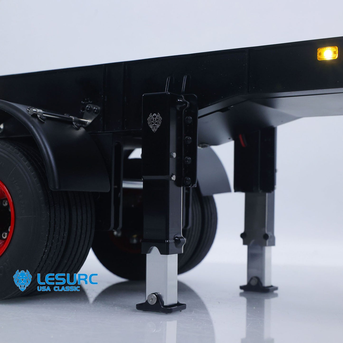 LESU A0045 1/14 Metal Hydraulic RC Semi Dump Trailer Model with Electric Legs for RC Tractor Truck Construction Model Enthusiast