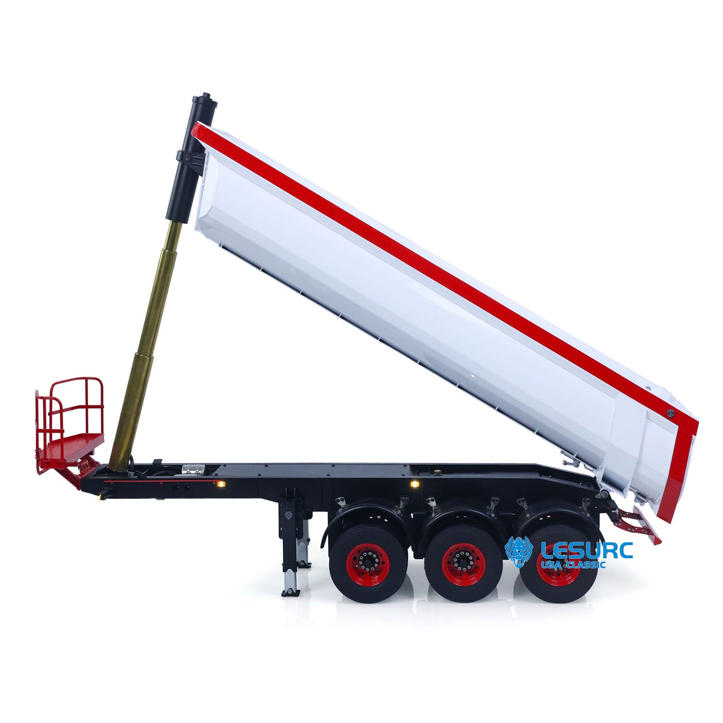 LESU A0045 1/14 Metal Hydraulic RC Semi Dump Trailer Model with Electric Legs for RC Tractor Truck Construction Model Enthusiast