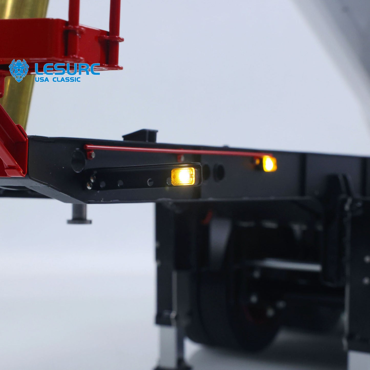 LESU A0045 1/14 Metal Hydraulic RC Semi Dump Trailer Model with Electric Legs for RC Tractor Truck Construction Model Enthusiast