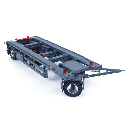 Finished 1/14 Metal RC Trailer A0065 Model Front Wheel Steerable for LESU Radio Controlled Hydraulic Roll on off Dumper Tipper