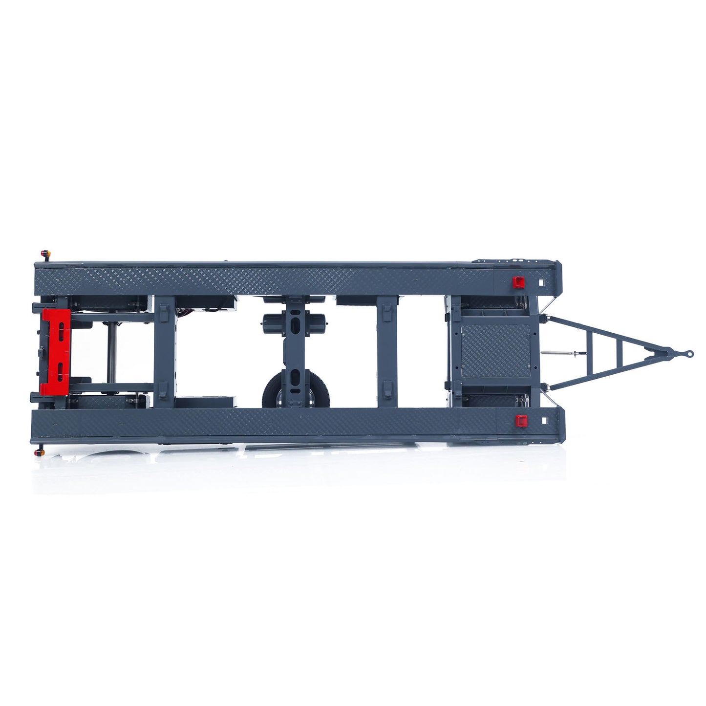 Finished 1/14 Metal RC Trailer A0065 Model Front Wheel Steerable for LESU Radio Controlled Hydraulic Roll on off Dumper Tipper