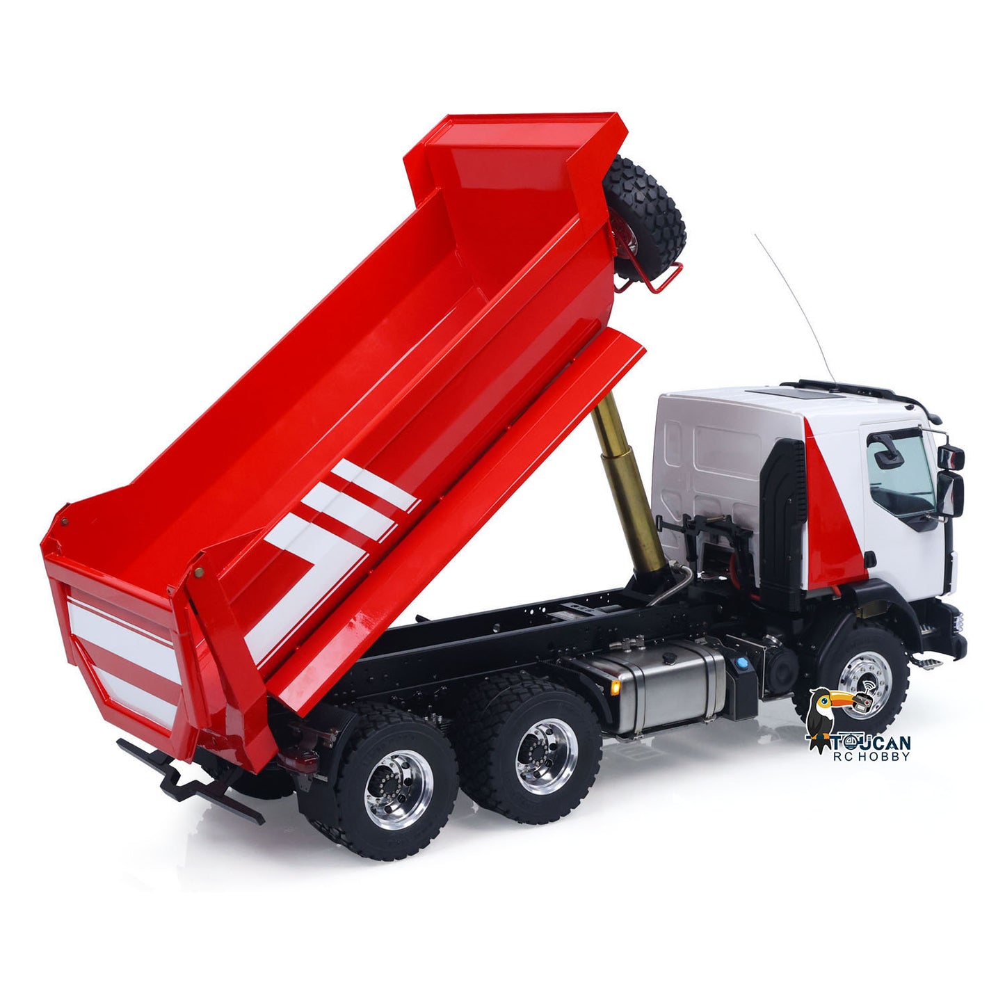 LESU 1/14 6*6 Z0032 Metal Hydraulic RC 3 Axles Dumper Truck With Front Multi Stage Cylinder U bucket I6S Radio System Model