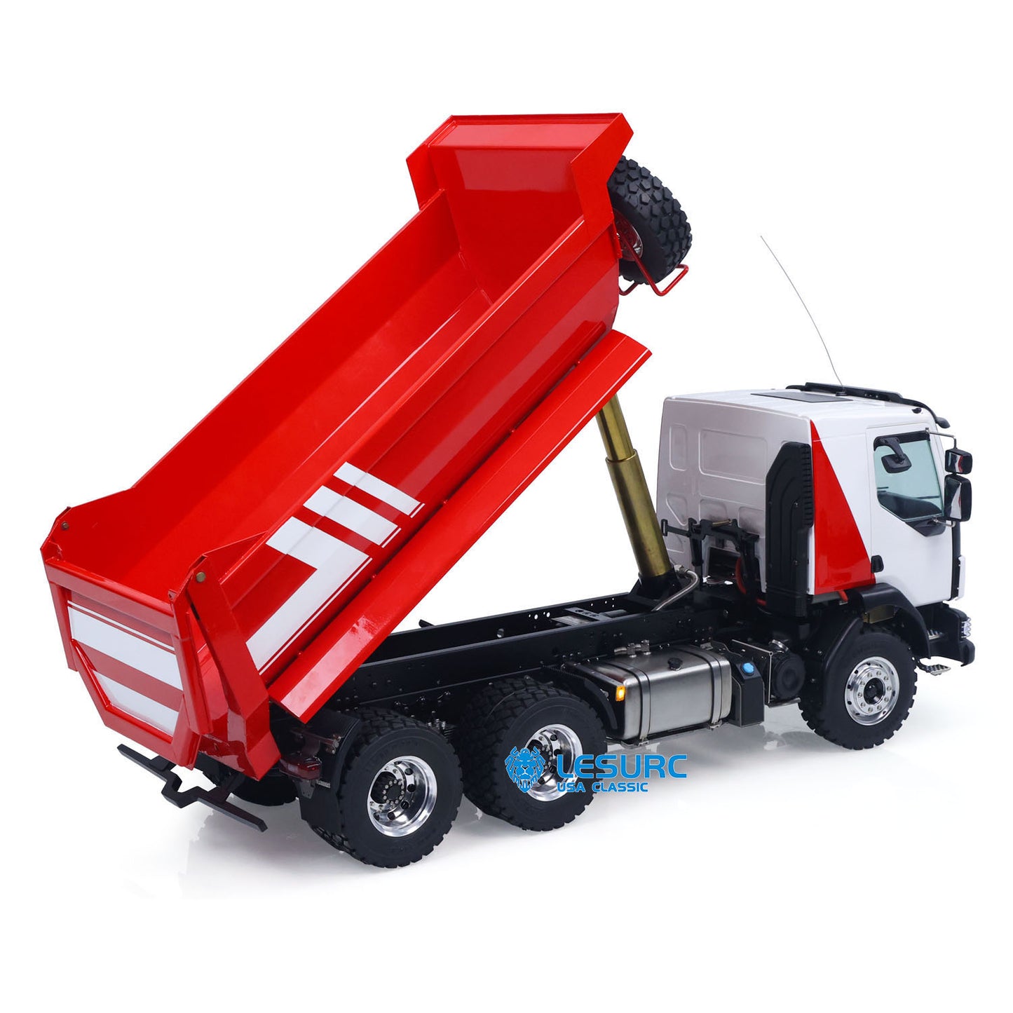 LESU Z0032 1/14 Metal 6x6 Hydraulic RC Dump Truck 2 Speed Transmission Differential Lock Axles Sound Light for Engineering Vehicle Enthusiast