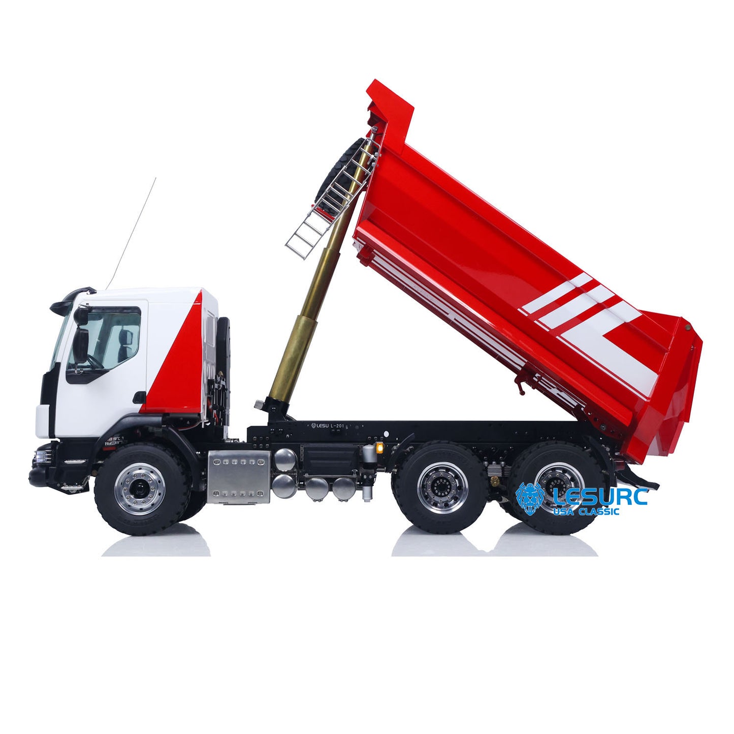 LESU Z0032 1/14 Metal 6x6 Hydraulic RC Dump Truck 2 Speed Transmission Differential Lock Axles Sound Light for Engineering Vehicle Enthusiast