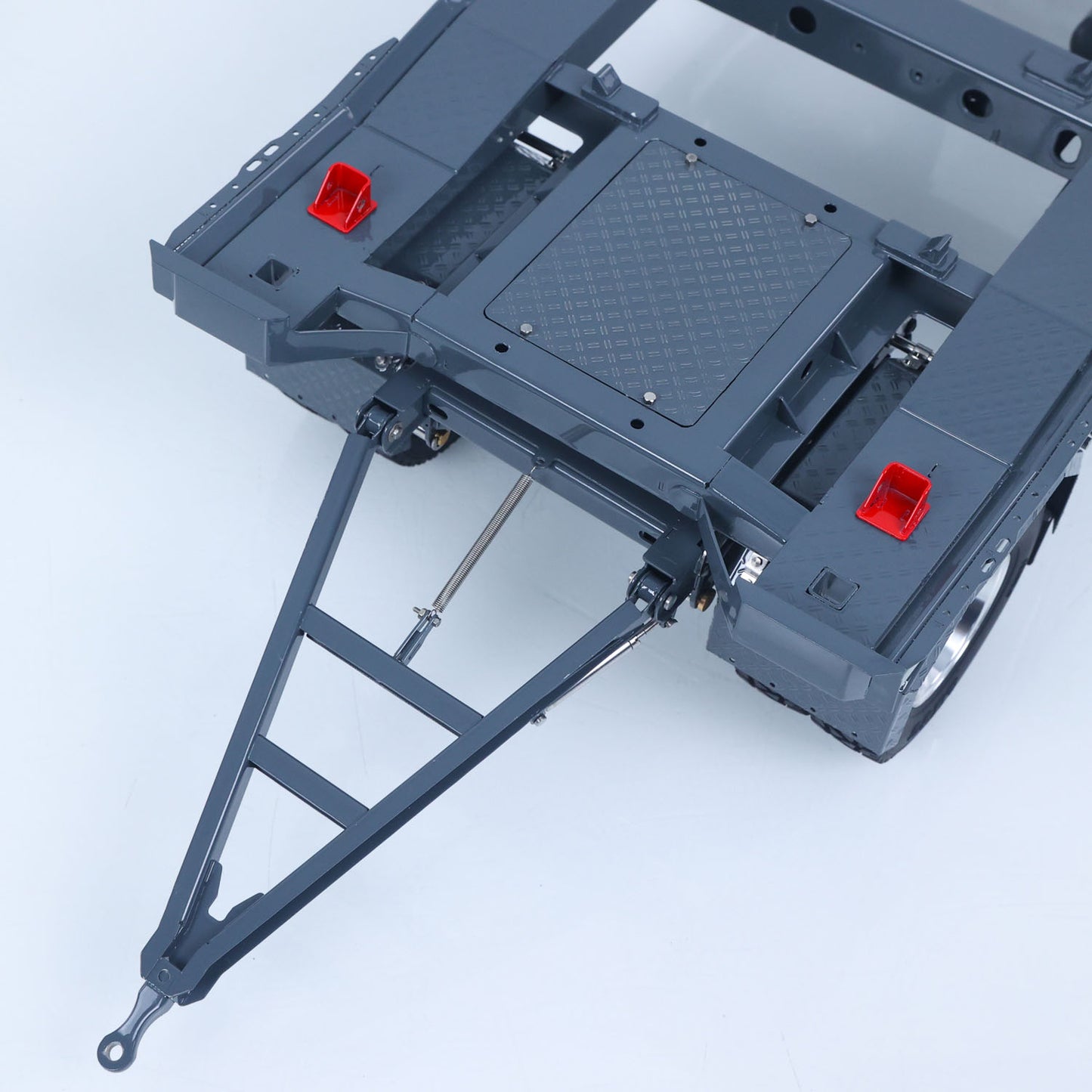 Finished 1/14 Metal RC Trailer A0065 Model Front Wheel Steerable for LESU Radio Controlled Hydraulic Roll on off Dumper Tipper