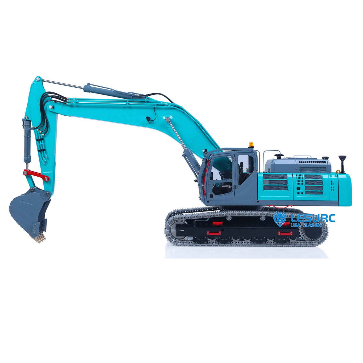 LESU SK500 1/14 Metal Remote Control Hydraulic Excavator B0018 RC Digger with 6 Ways Valve Light System for RC Construction Hobbyists