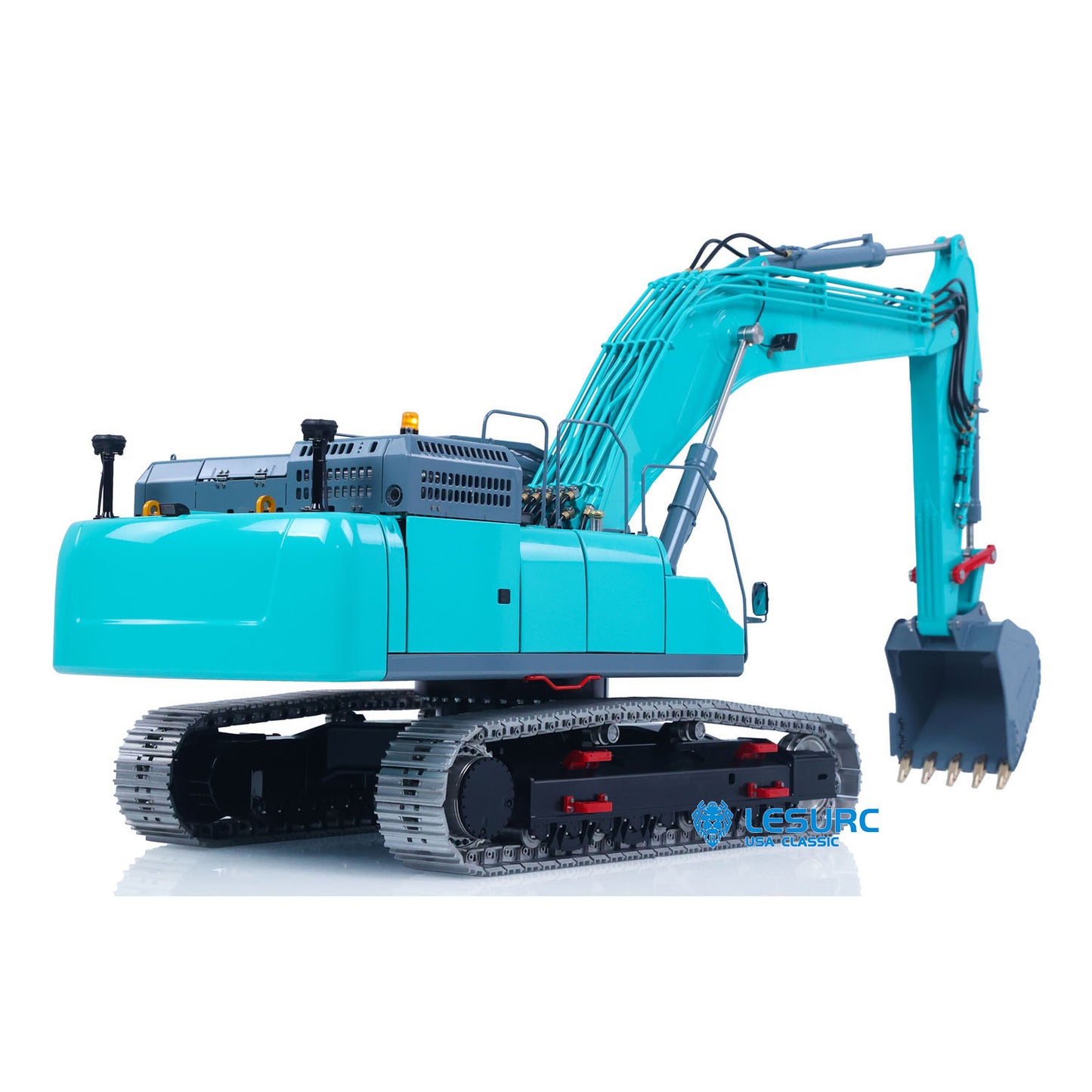 LESU SK500 1/14 Metal Remote Control Hydraulic Excavator B0018 RC Digger with 6 Ways Valve Light System for RC Construction Hobbyists