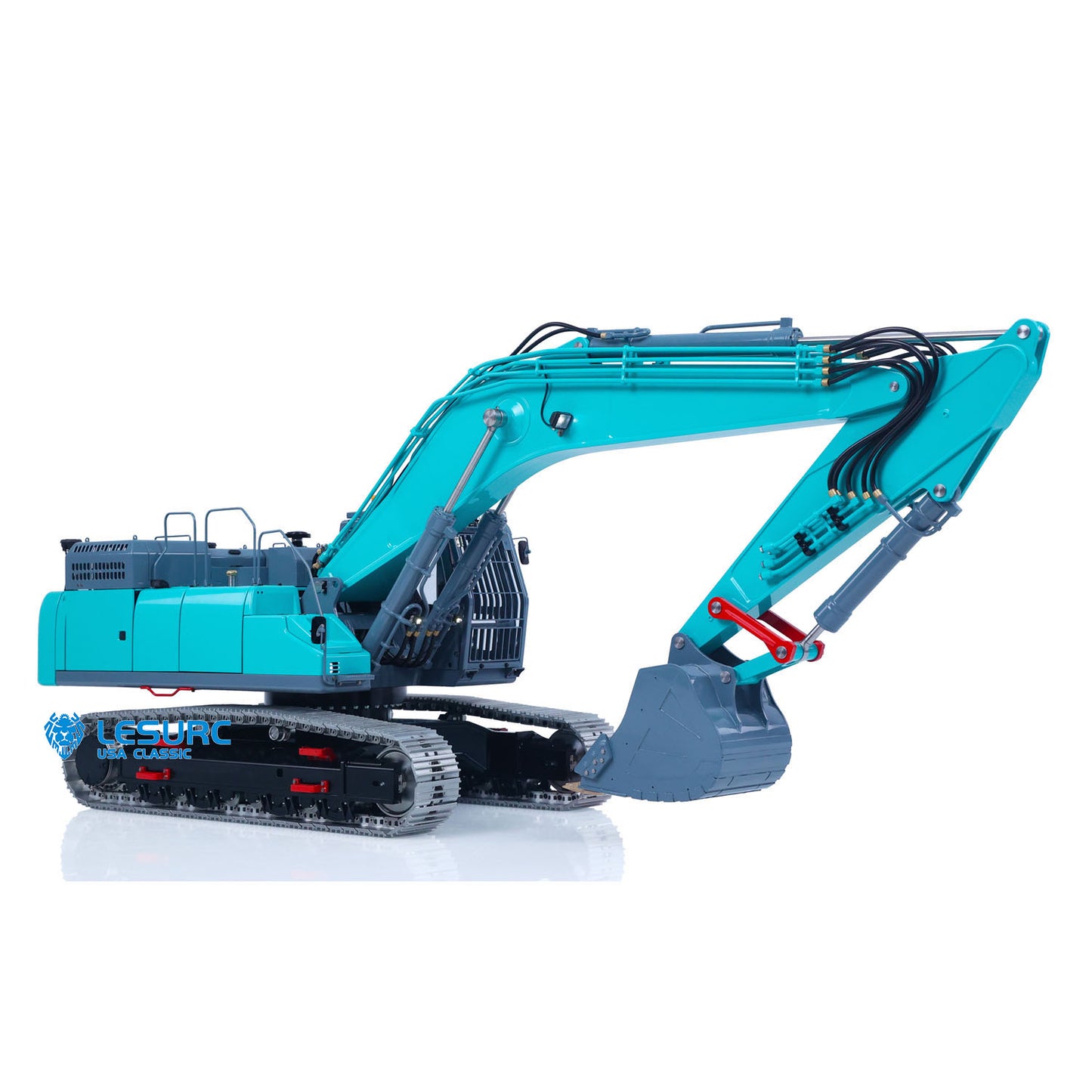 LESU SK500 1/14 Metal RC Hydraulic Excavator B0018 with FlySky PL18EV Lite Radio Controller 6CH Valves Light System for Construction Hobbyists