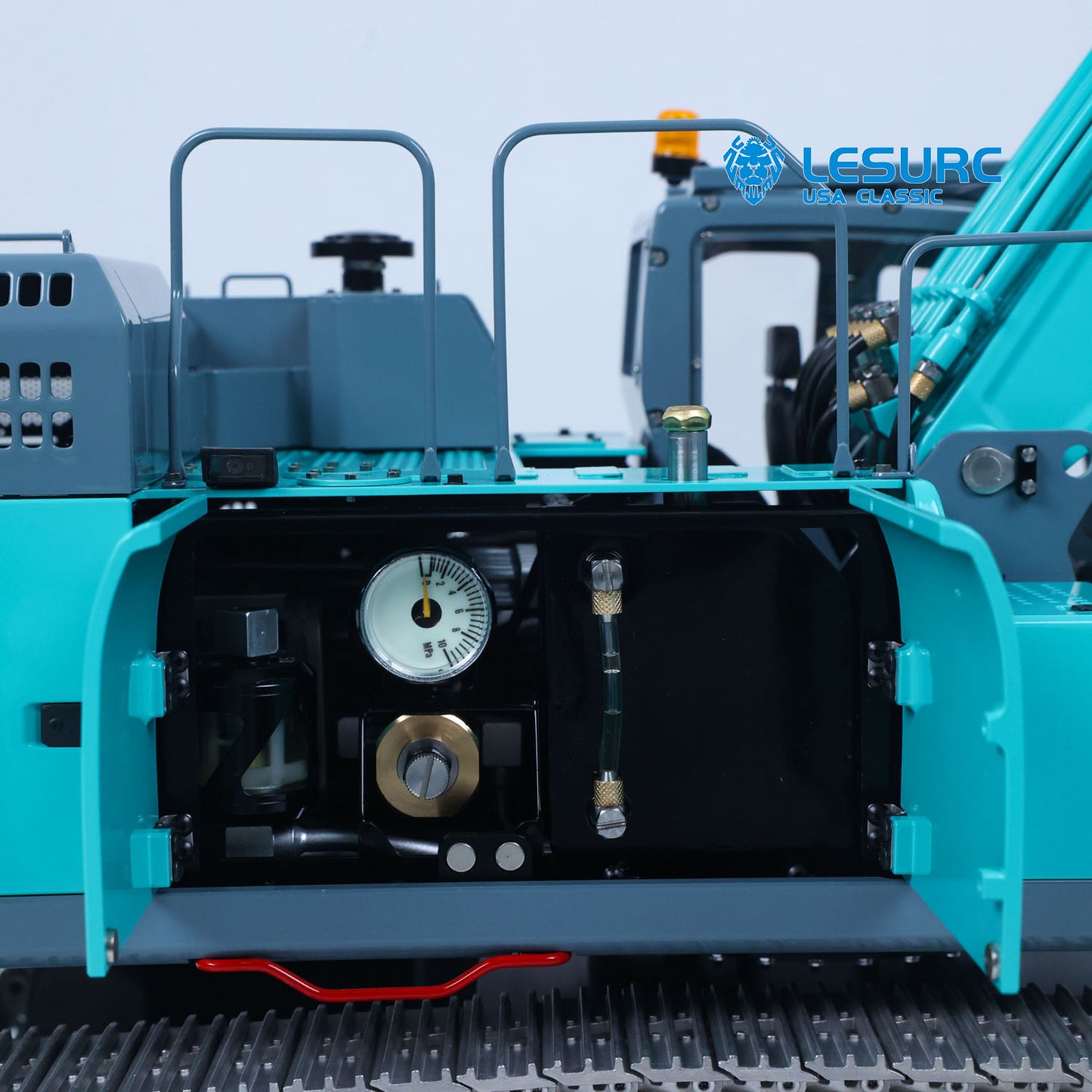 LESU SK500 1/14 Metal Remote Control Hydraulic Excavator B0018 RC Digger with 6 Ways Valve Light System for RC Construction Hobbyists