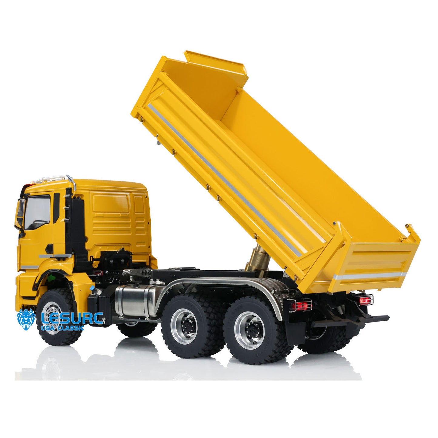 LESU Metal 6x6 1/14 RC Hydraulic Dump Truck 3-way Tipper Car Model I6S Radio Control Painted 3Speed Transmission