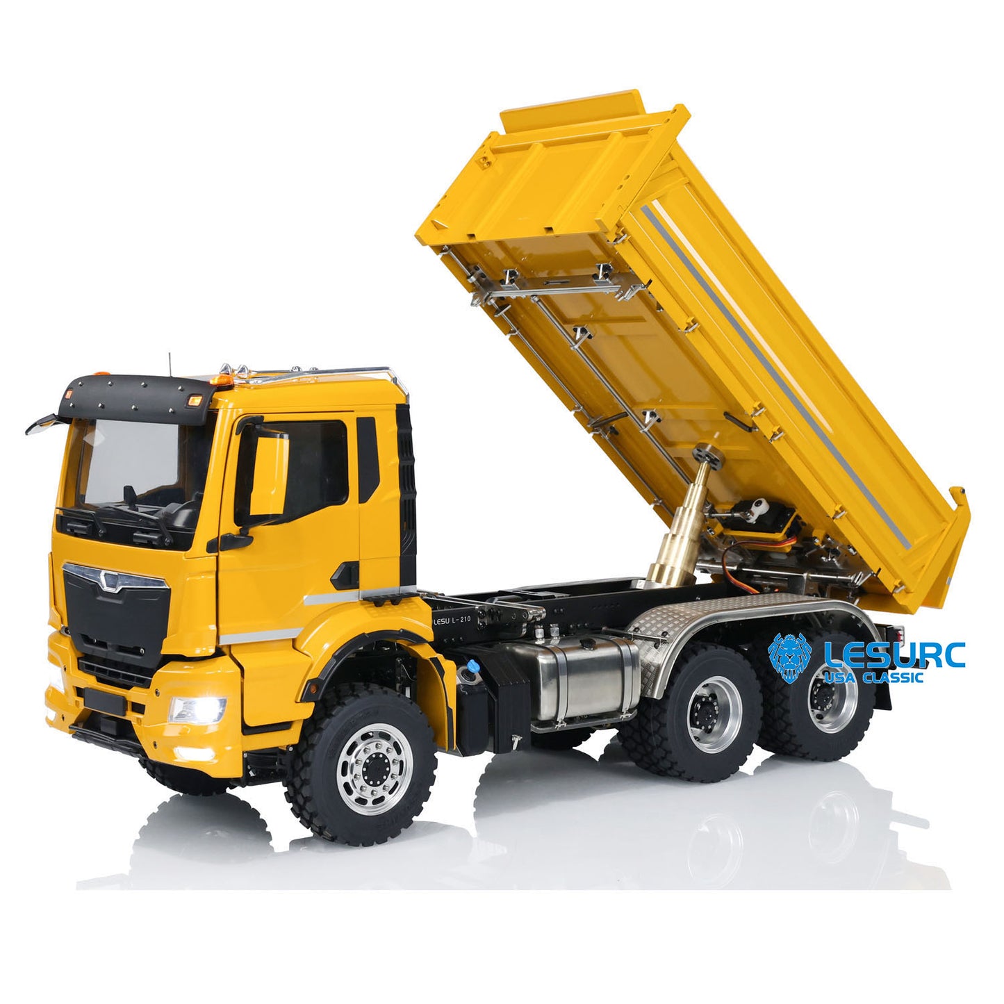 LESU Metal 6x6 1/14 RC Hydraulic Dump Truck 3-way Tipper Car Model I6S Radio Control Painted 3Speed Transmission