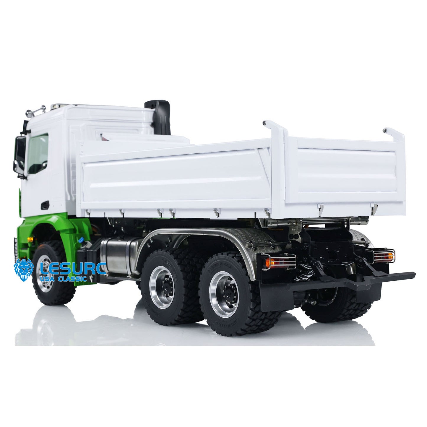 LESU K3363 Cabin 1/14 Metal 6x6 RC Hydraulic Dump Truck FlySky I6S Radio Controller 3 Speed Transmission Differential Lock for Model Enthusiast