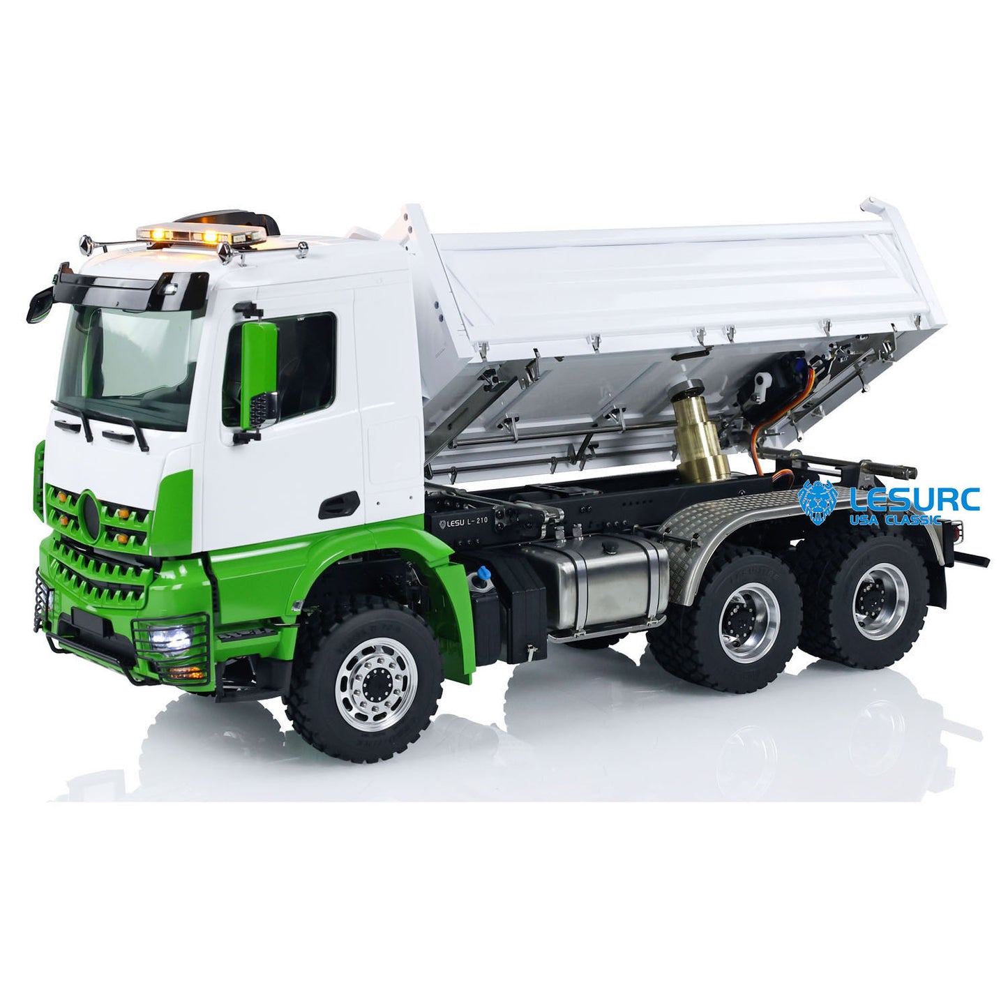 LESU K3363 Cabin 1/14 Metal 6x6 RC Hydraulic Dump Truck FlySky I6S Radio Controller 3 Speed Transmission Differential Lock for Model Enthusiast