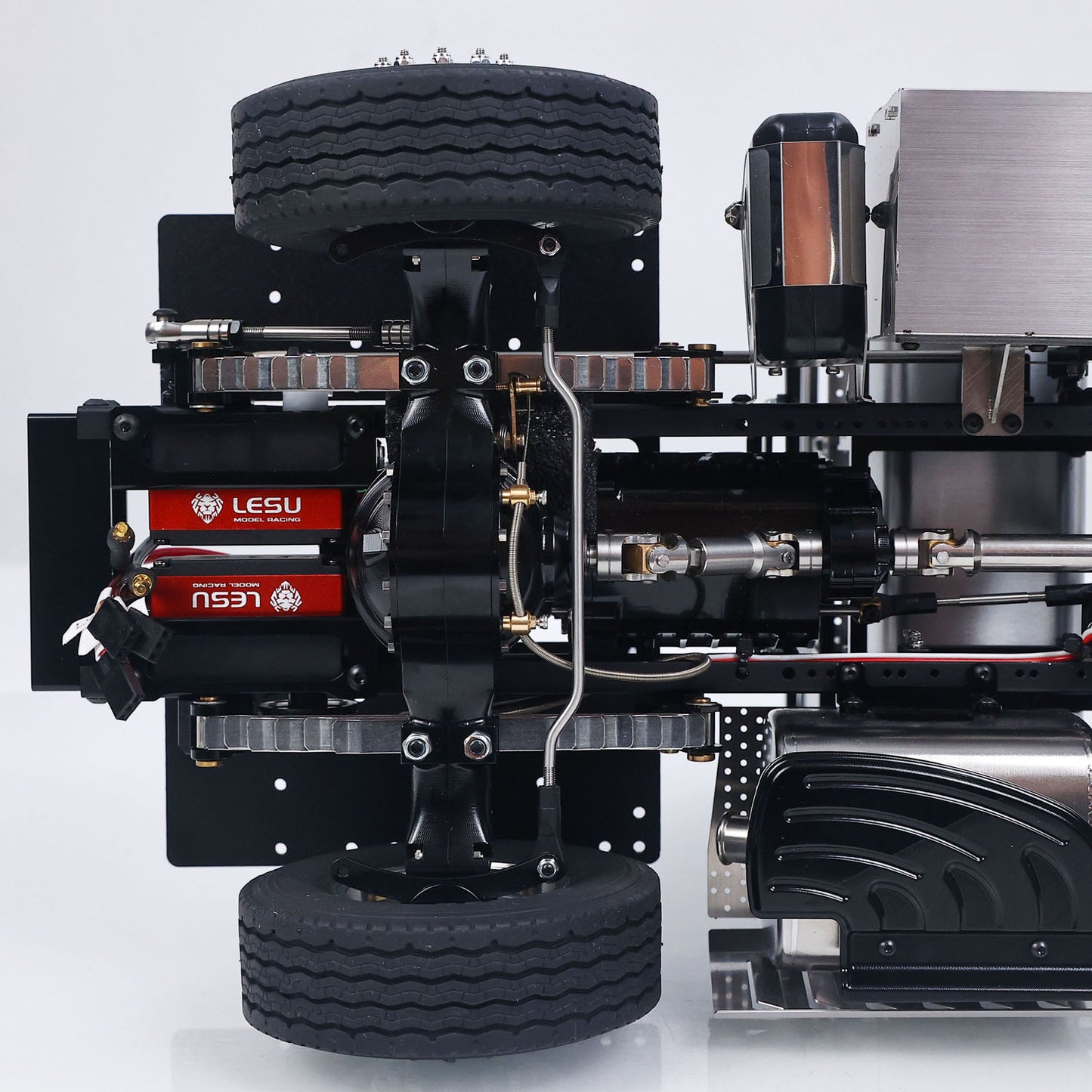 LESU 1/14 8*8 Heavy-duty Metal Chassis RC Highline 1851 3363 Tractor Truck Model W/ 3 Speed Gearbox Motor Servo Equipment Rack