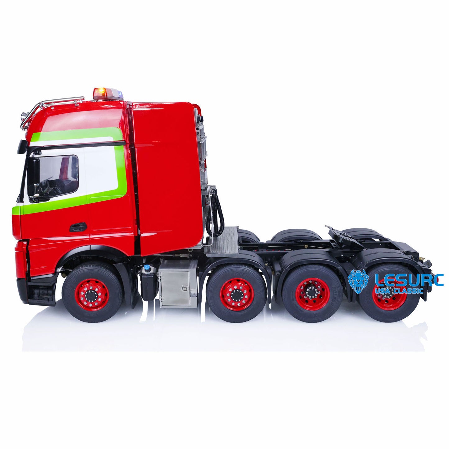 1/14 LESU RC Highline Tractor Truck Heavy-duty Metal Chassis Car Model W/ Lights Sounds Smoke Equipment Rack 3 Speed Gearbox