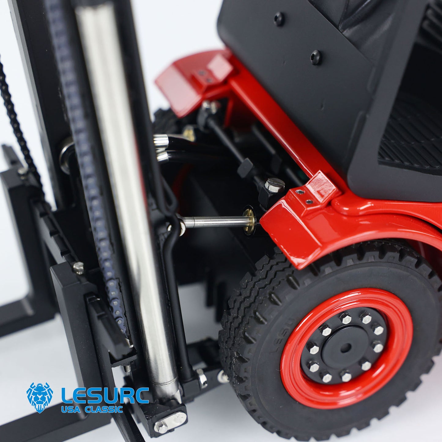 LESU 1/14 Hydraulic RC Forklift Remote Control Fork Lift Truck Transfer Car Model Emulated Engineering Vehicle Light Sound CNC