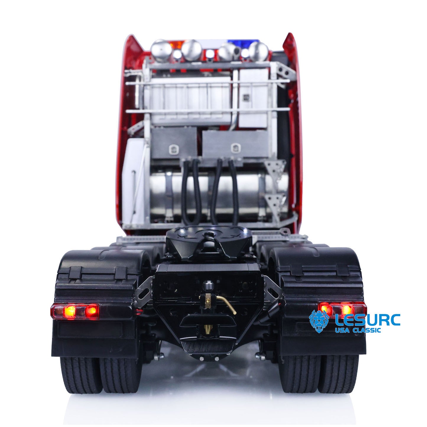 1/14 LESU RC Highline Tractor Truck Heavy-duty Metal Chassis Car Model W/ Lights Sounds Smoke Equipment Rack 3 Speed Gearbox