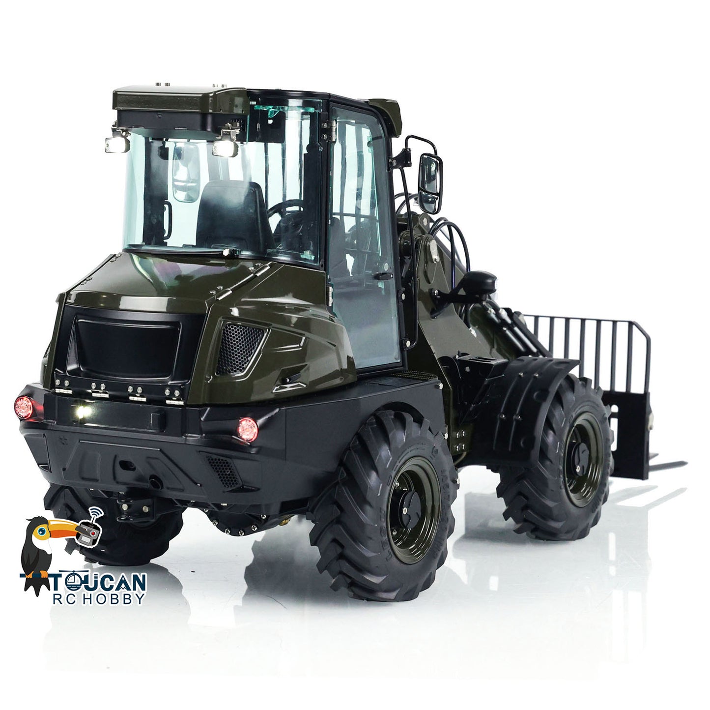 LESU 1/14 RC Hydraulic Telescopic Arm Loader AT1050 Tipper Construction Truck Model With 4 Wheel Drive I6S Radio System Fork