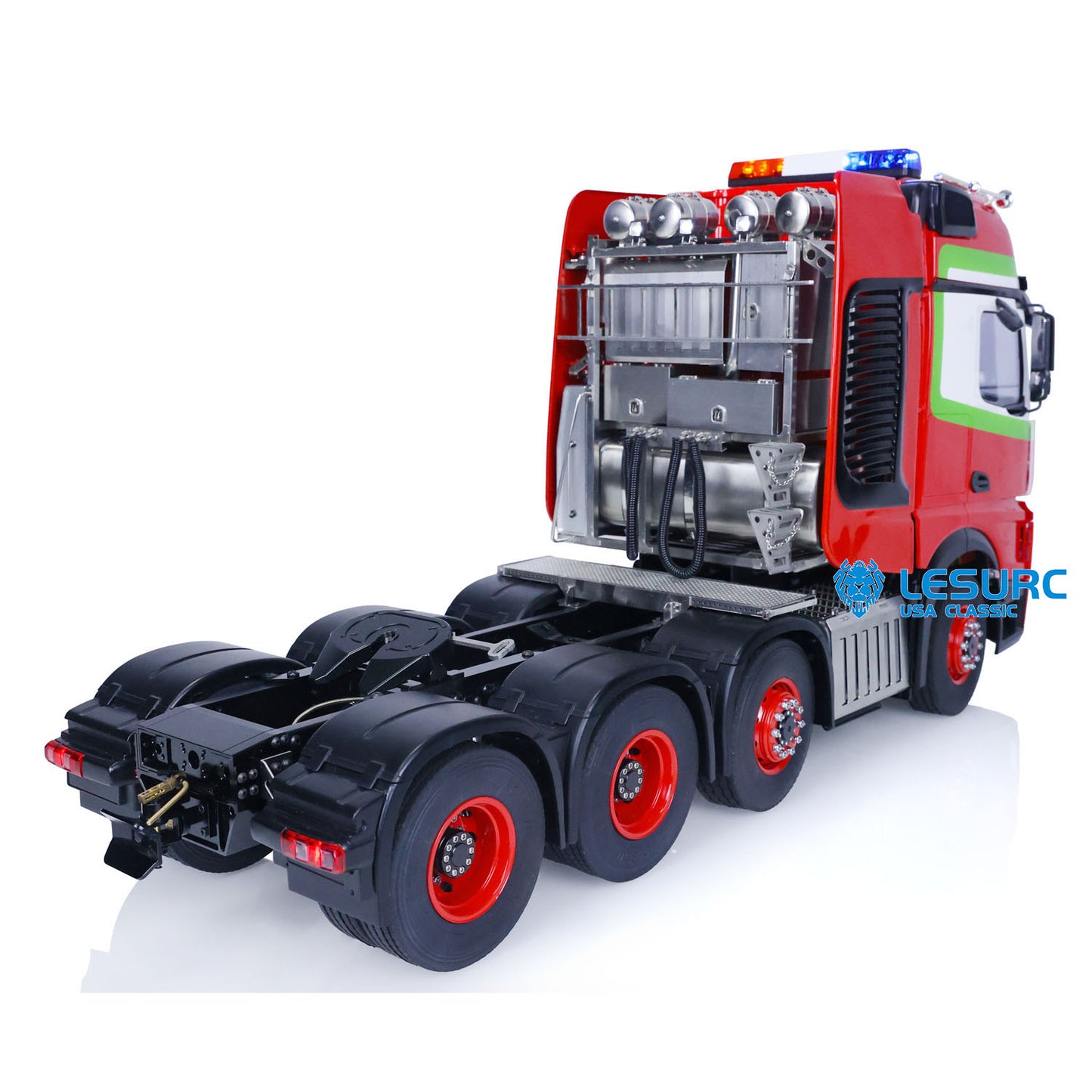 1/14 LESU RC Highline Tractor Truck Heavy-duty Metal Chassis Car Model W/ Lights Sounds Smoke Equipment Rack 3 Speed Gearbox