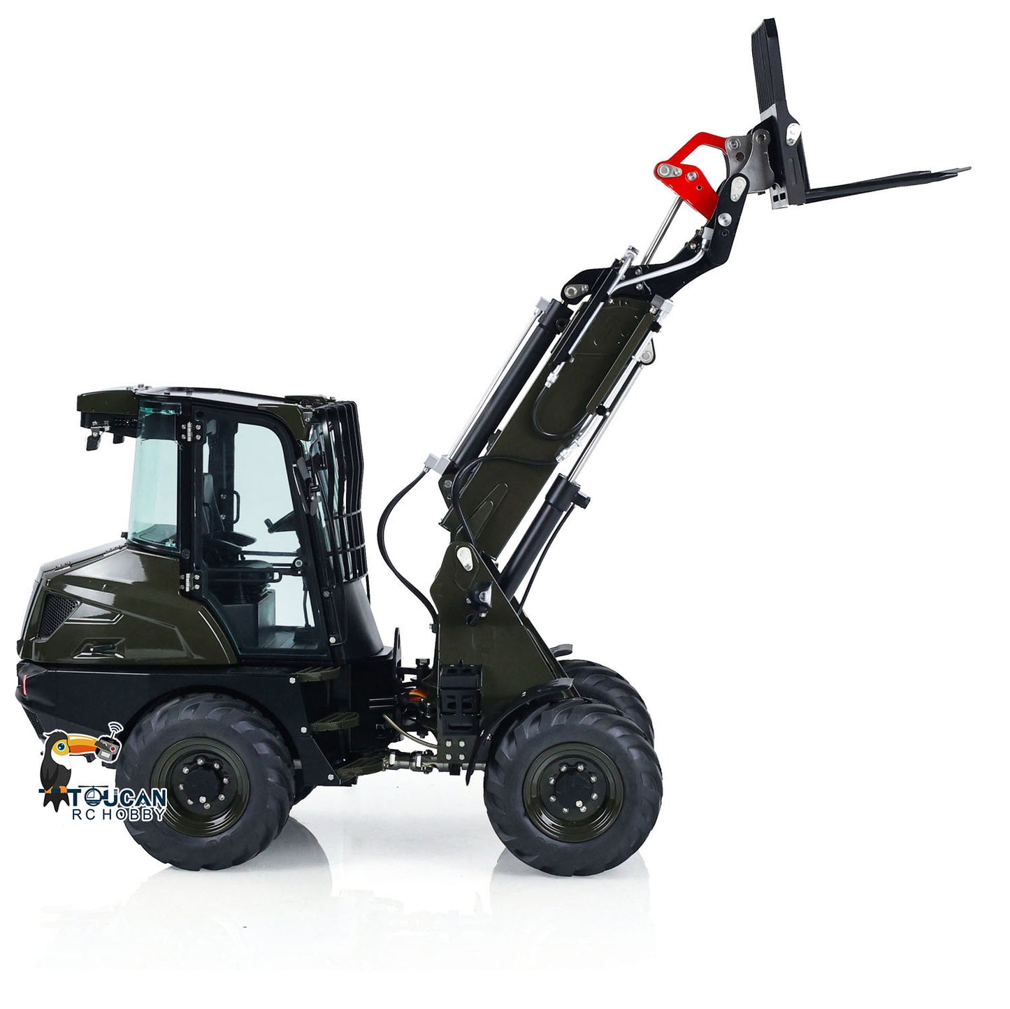 LESU 1/14 RC Hydraulic Telescopic Arm Loader AT1050 Tipper Construction Truck Model With 4 Wheel Drive I6S Radio System Fork
