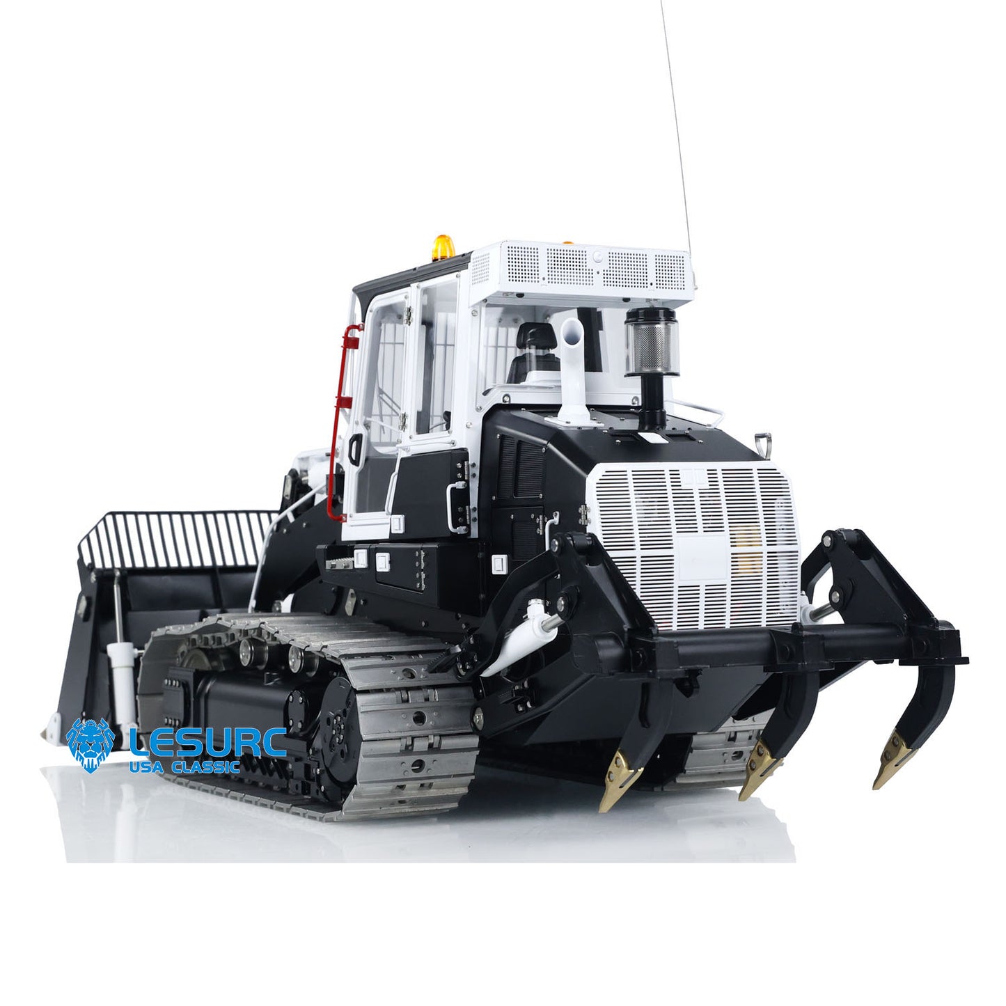 LESU AOUE 973K 1/14 Hydraulic RC Loader Upgrade Radio Control Tracked Car Engineering Vehicle Model Openable Bucket Rear Plow