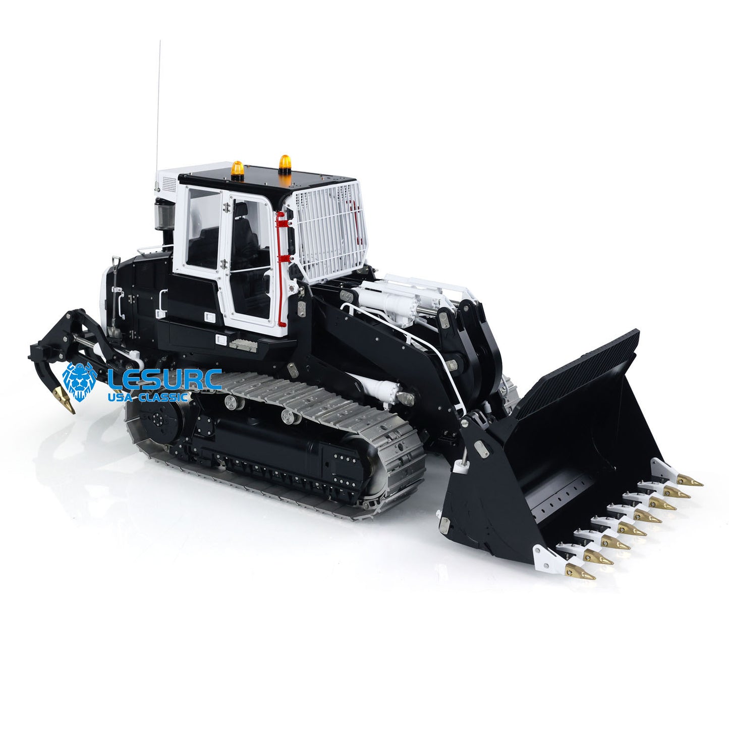 LESU AOUE 973K 1/14 Hydraulic RC Loader Upgrade Radio Control Tracked Car Engineering Vehicle Model Openable Bucket Rear Plow