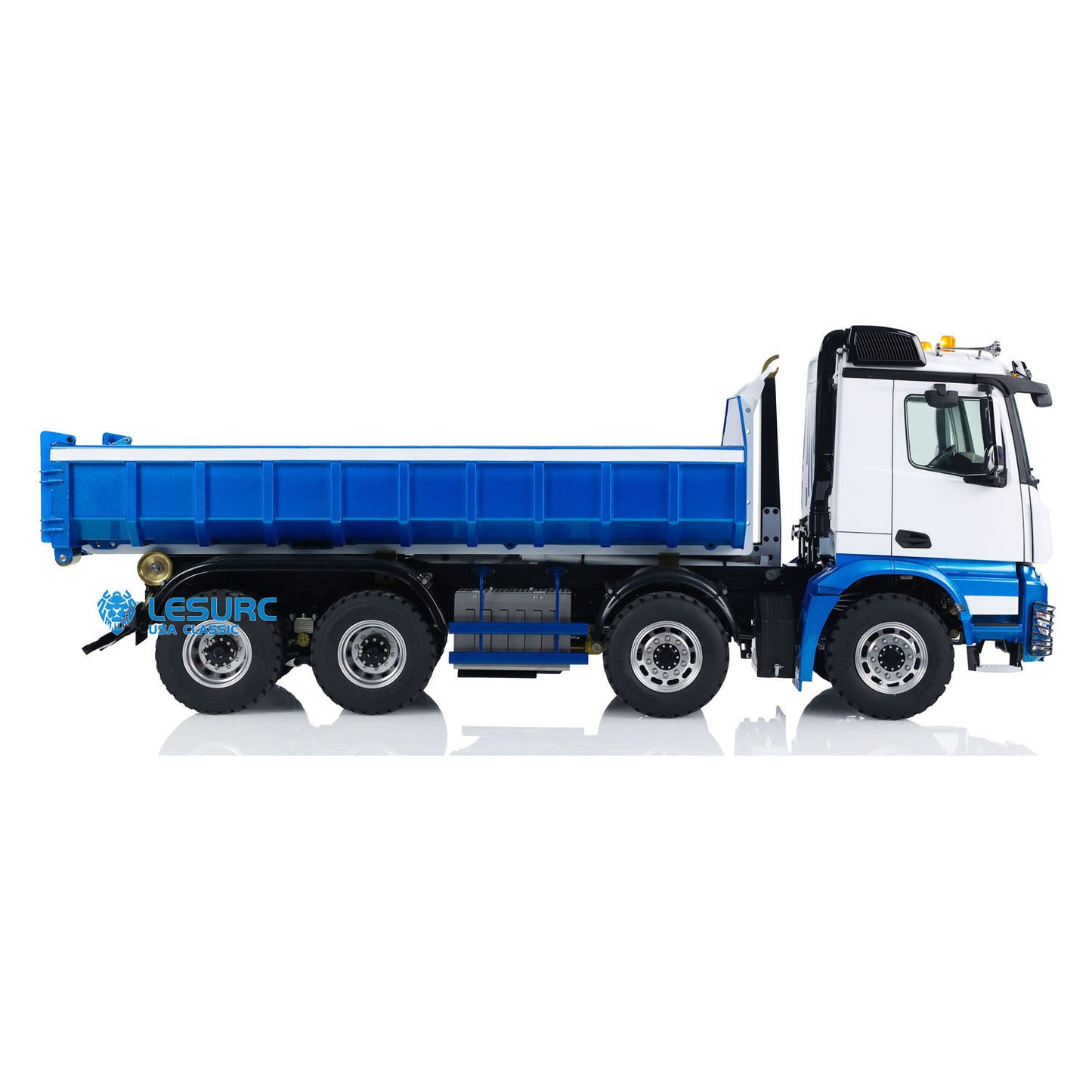 LESU Z0036 1/14 Metal 8x8 Hydraulic RC Roll On Off Dumper 2 Speed Transmission Differential Lock Sound Light System Front Hook