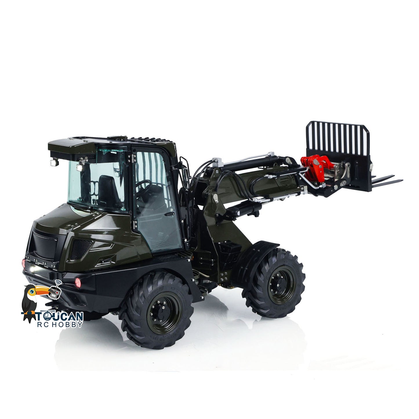 LESU 1/14 RC Hydraulic Telescopic Arm Loader AT1050 Tipper Construction Truck Model With 4 Wheel Drive I6S Radio System Fork