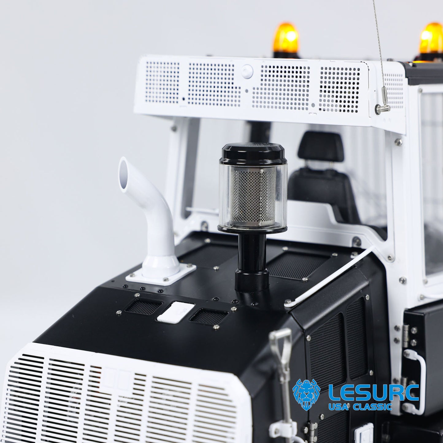 LESU 973K 1/14 Metal RC Hydraulic Loader B0024 with Flysky ST8 Radio Controller Light Sound System Openable Bucket Rear Plow for Outdoor Fun