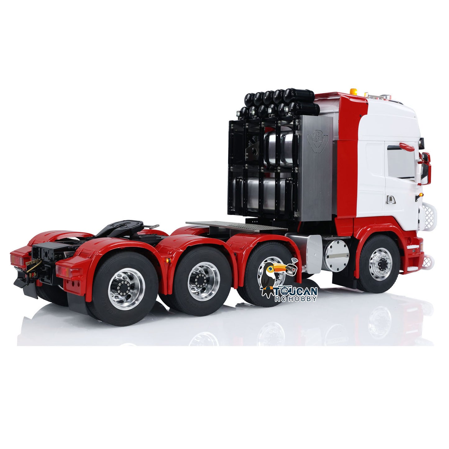 1/14 RC Tractor Truck Radio Control Car LESU 8X8 Metal Chassis Model 2-speed Transmission Light Sound