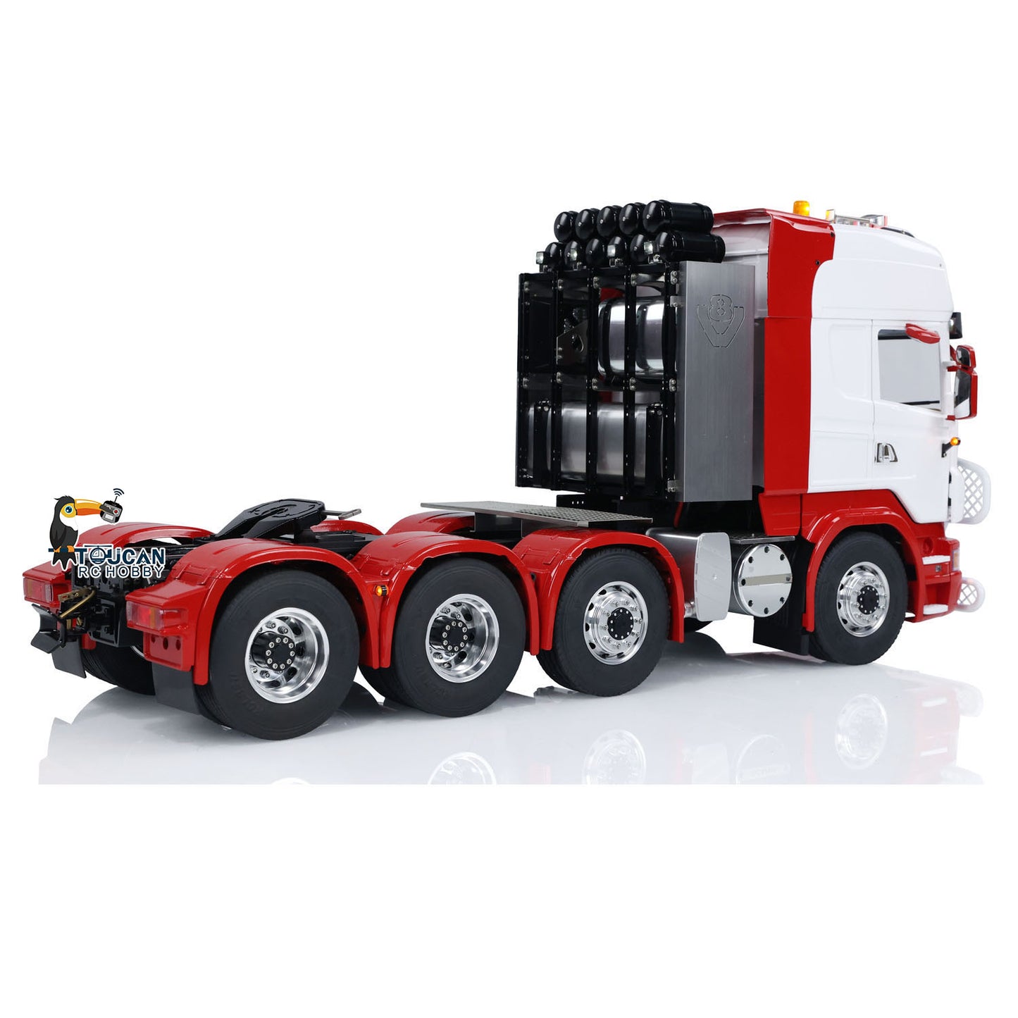 1/14 RC Tractor Truck Radio Control Car LESU 8X8 Metal Chassis Model 2-speed Transmission Light Sound