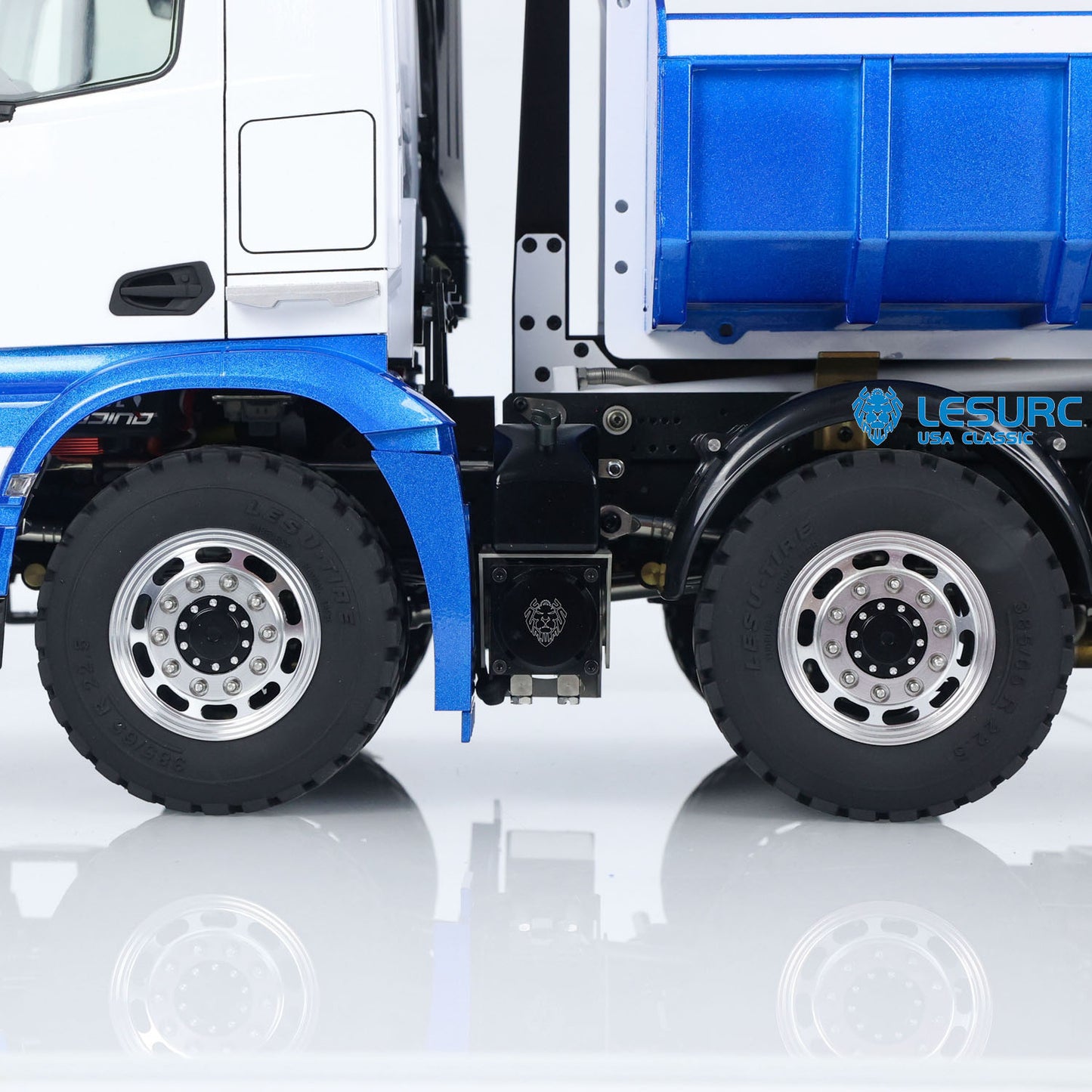 LESU Z0036 1/14 Metal 8x8 Hydraulic RC Roll On Off Dumper 2 Speed Transmission Differential Lock Sound Light System Front Hook
