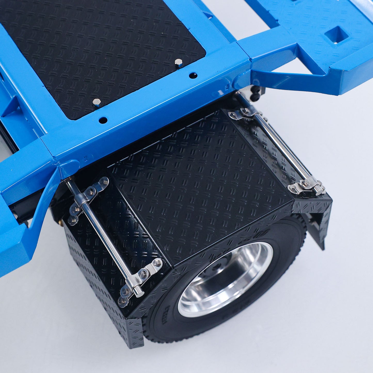 LESU A0065 Metal RC Trailer Painted Model Light System Front Wheel Steerable for 1/14 Remote Control Hydraulic Full Dump Truck