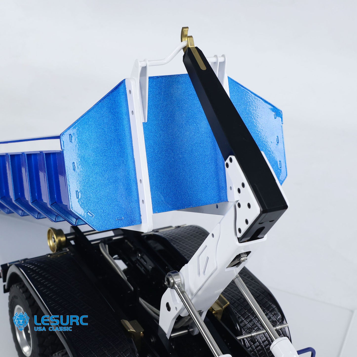 LESU Z0036 1/14 Metal 8x8 Hydraulic RC Roll On Off Dumper 2 Speed Transmission Differential Lock Sound Light System Front Hook