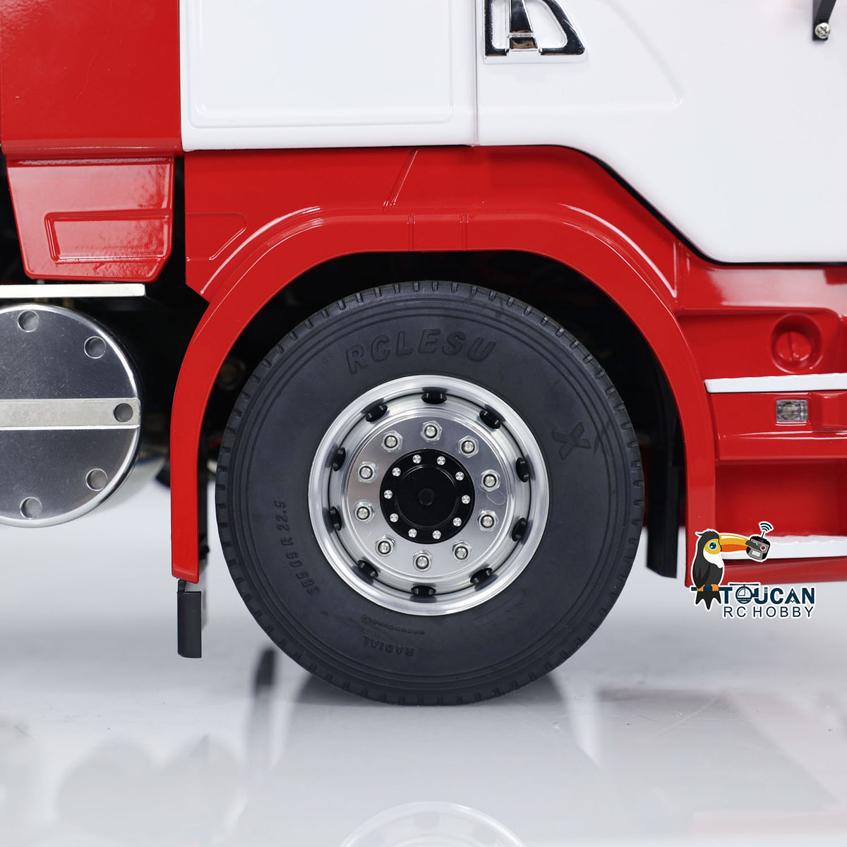 1/14 RC Tractor Truck Radio Control Car LESU 8X8 Metal Chassis Model 2-speed Transmission Light Sound