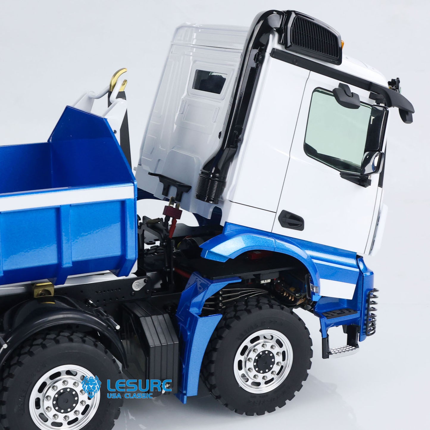 LESU Z0036 1/14 Metal 8x8 Hydraulic RC Roll On Off Dumper 2 Speed Transmission Differential Lock Sound Light System Front Hook